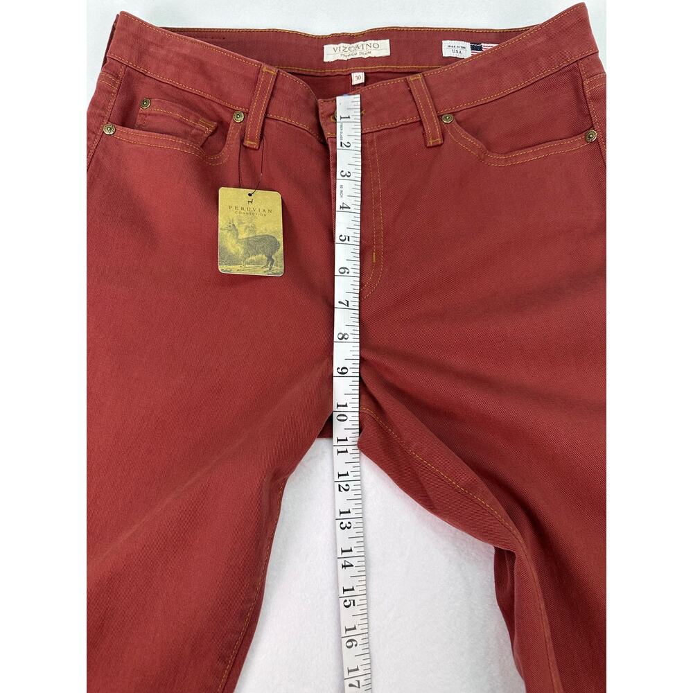 NWT Vizcaino Premium Peruvian Connection St. Tropez Jeans Size 30 Red Tapered - Picture 10 of 15